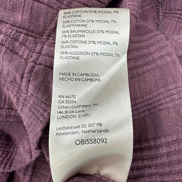 Anthropologie Pilcro‎ Ribbed Ruched-Sleeve Top in Mauve Purple Size M - Picture 10 of 12